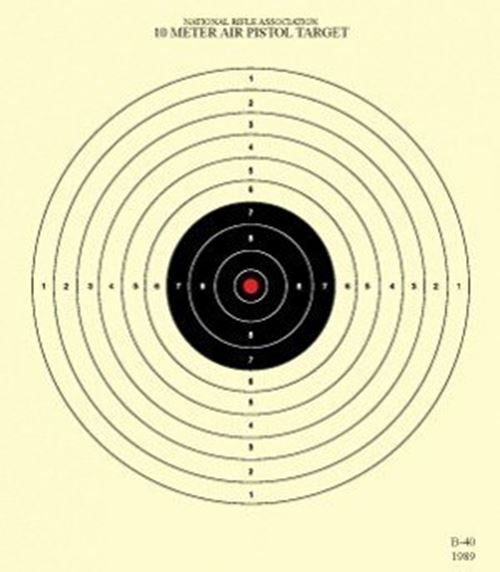 B-40 RC (Red Center) - Non-Official NRA - Police Practice Target (100 Target Pac