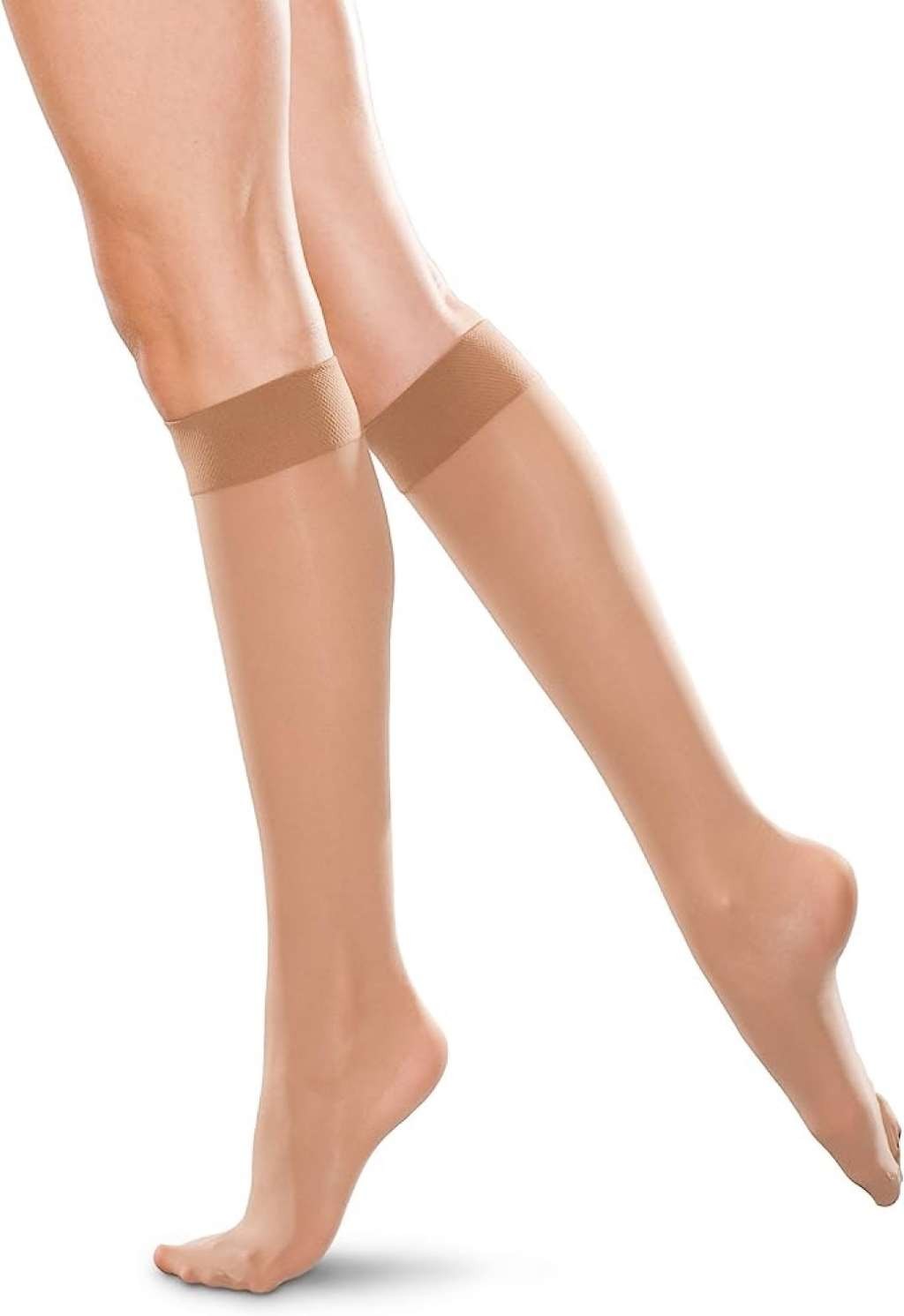 Therafirm Light Support Knee High Stockings Size: Medium 10-15mmHg (Sand)