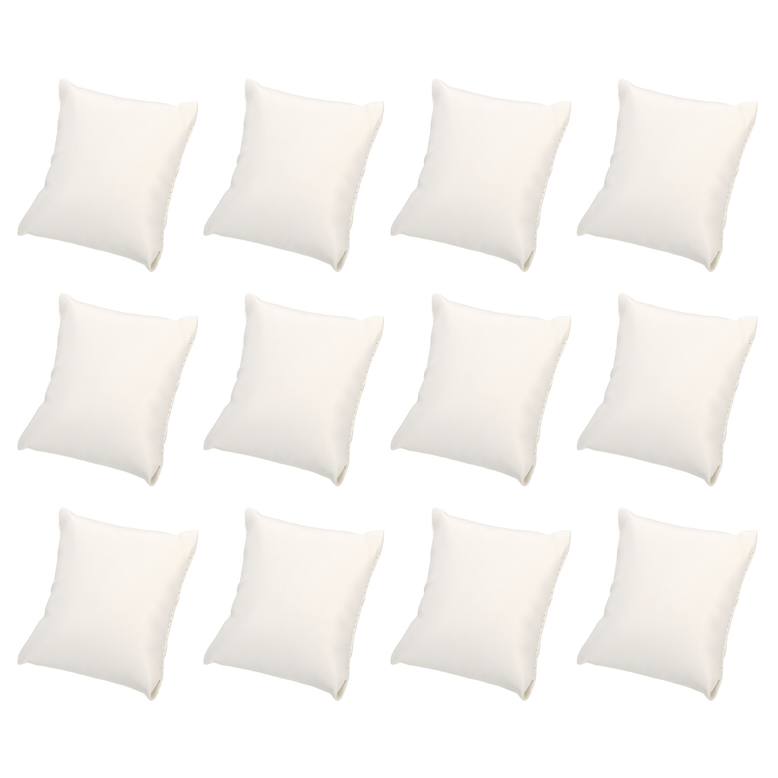 12Pcs 3.54" x 3.15" PU Bracelet Watch Pillow Jewelry Display Pillows, White