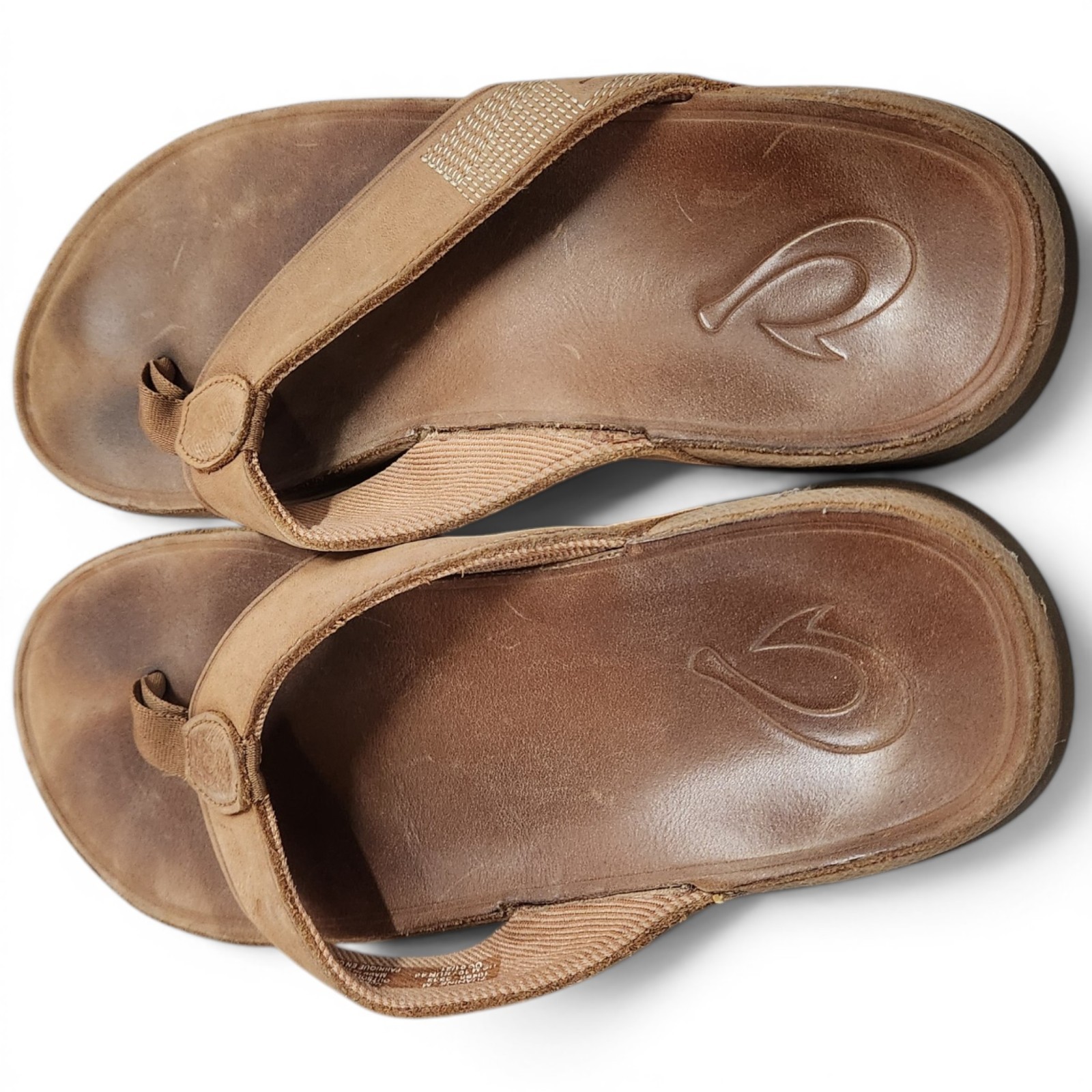 OLUKAI Tuahine Mens 10M Waterproof Leather Walking Flip Flop Thong Sandals