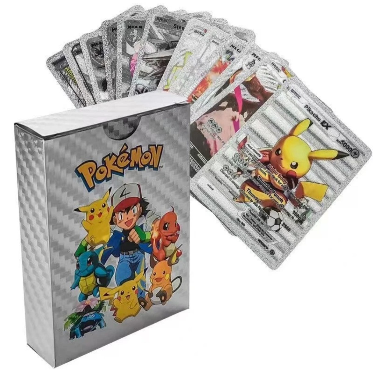 Rare Silver Card Pack Cards Pokémon Gold Foil Cards 55 Pcs/Box TCG GX Vmax GX