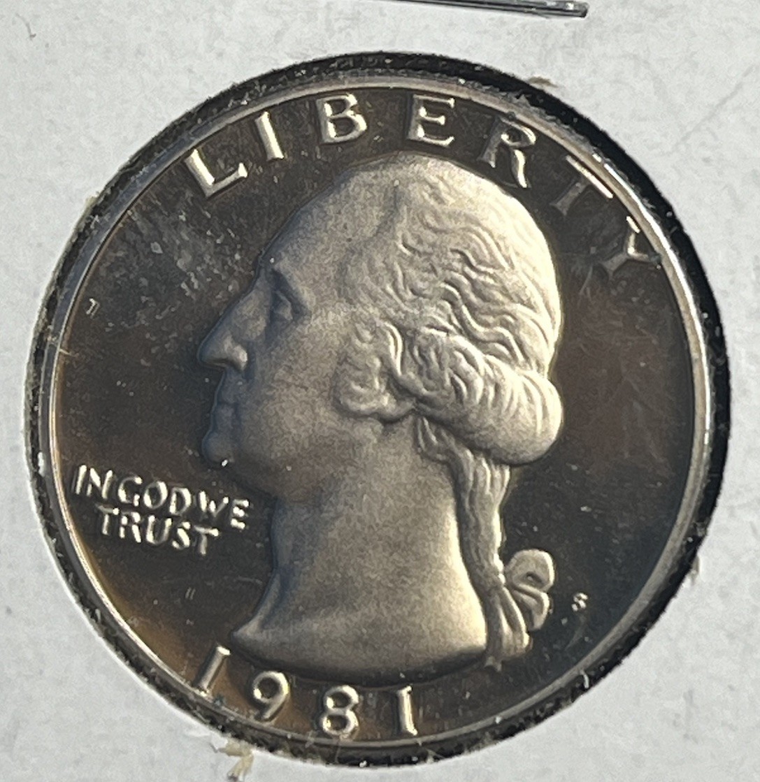 1981-S Washington Quarter Proof Gem Cameo Lustrous Piece From Original Set