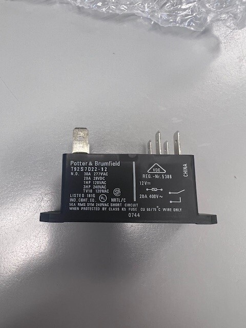 Part# 046365 Relay 2 Pole, 30AMP, DPST for AWS Series