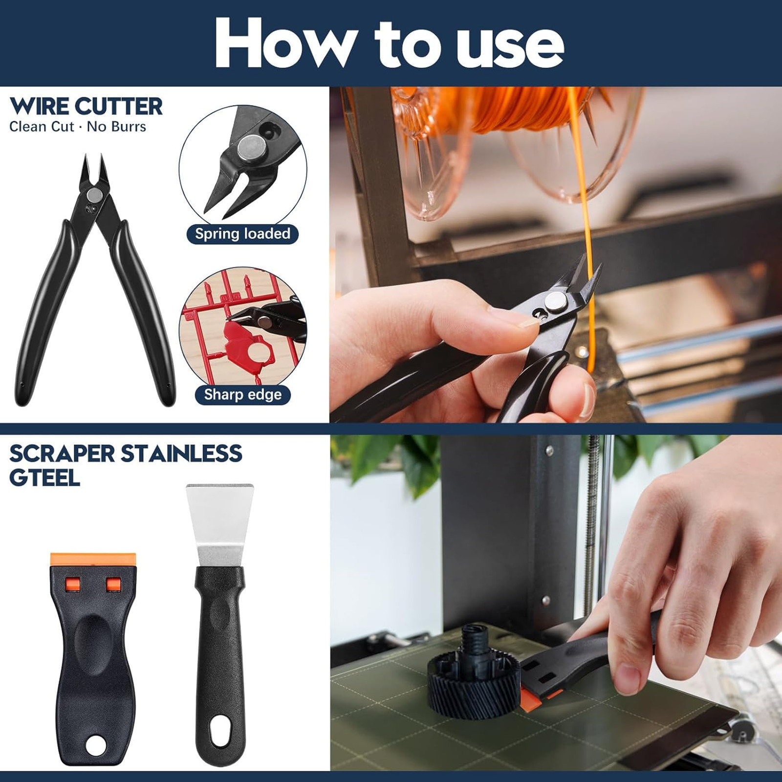 3D Printer Tool Kit 50 Pieces Compatible with FDM SLA Nozzle Cleaning Scraper