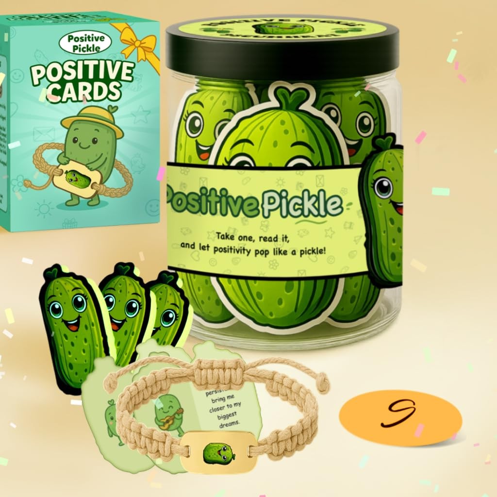 Emotional Support Pickle, 60 Positive A6 (105mm x 148mm), Pickle Jar