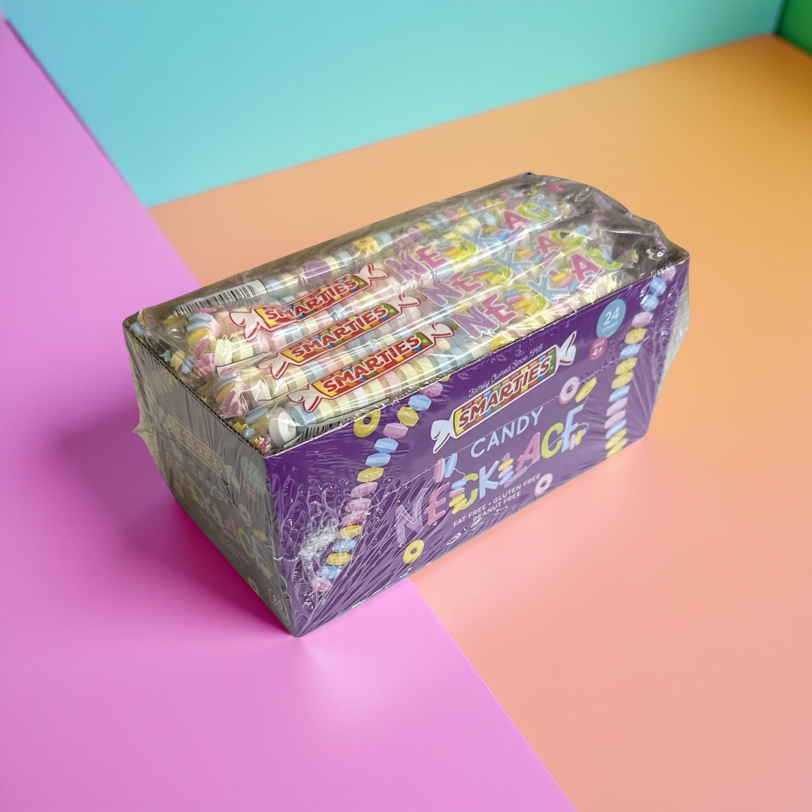 Smarties Candy Necklaces Individually Wrapped, Fruit Flavored Bulk Candy on Stre
