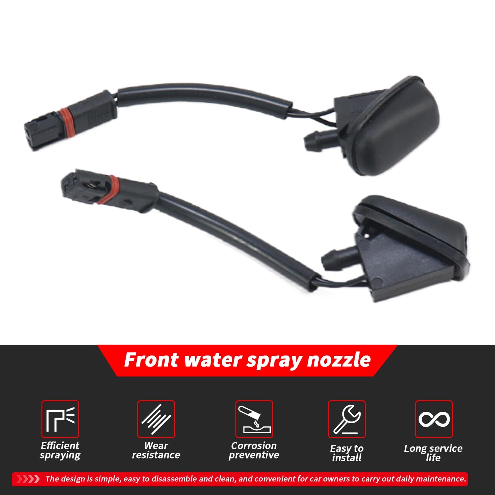 MUNIK Windshield Washer Fluid Nozzle L/R For MINI 1.6L COOPER Small, Black
