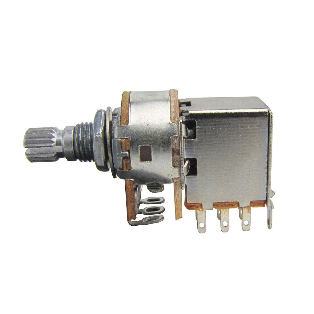 100pcs Guitar B250K Push Pull Potentiometer Pots Linear Taper Short Split Shaft