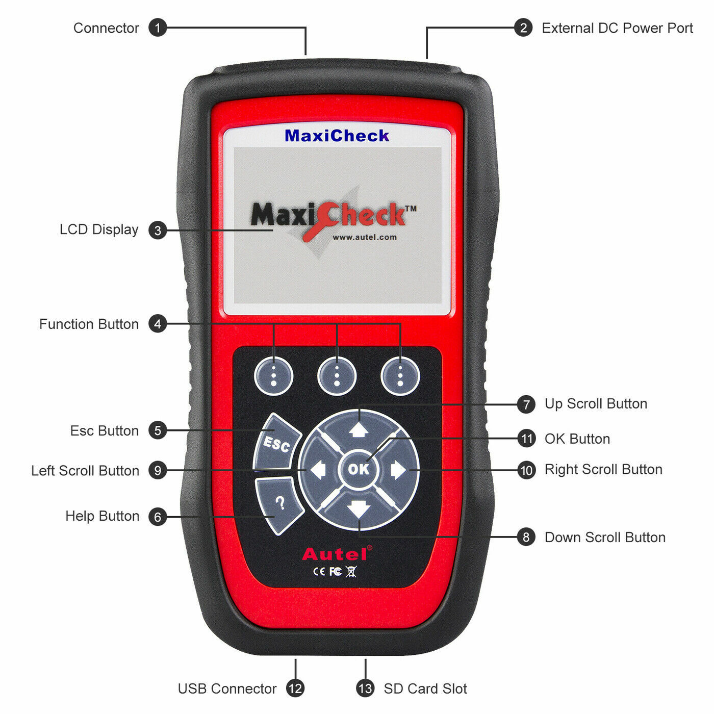 Autel MaxiCheck Pro OBD2 Diagnostic Tool Code Reader Scanner ABS Bleeding DPF