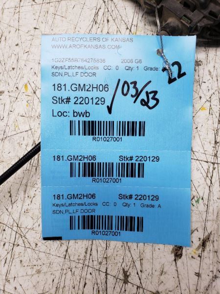 G6 2006 Keys/Latches/Locks 1027001