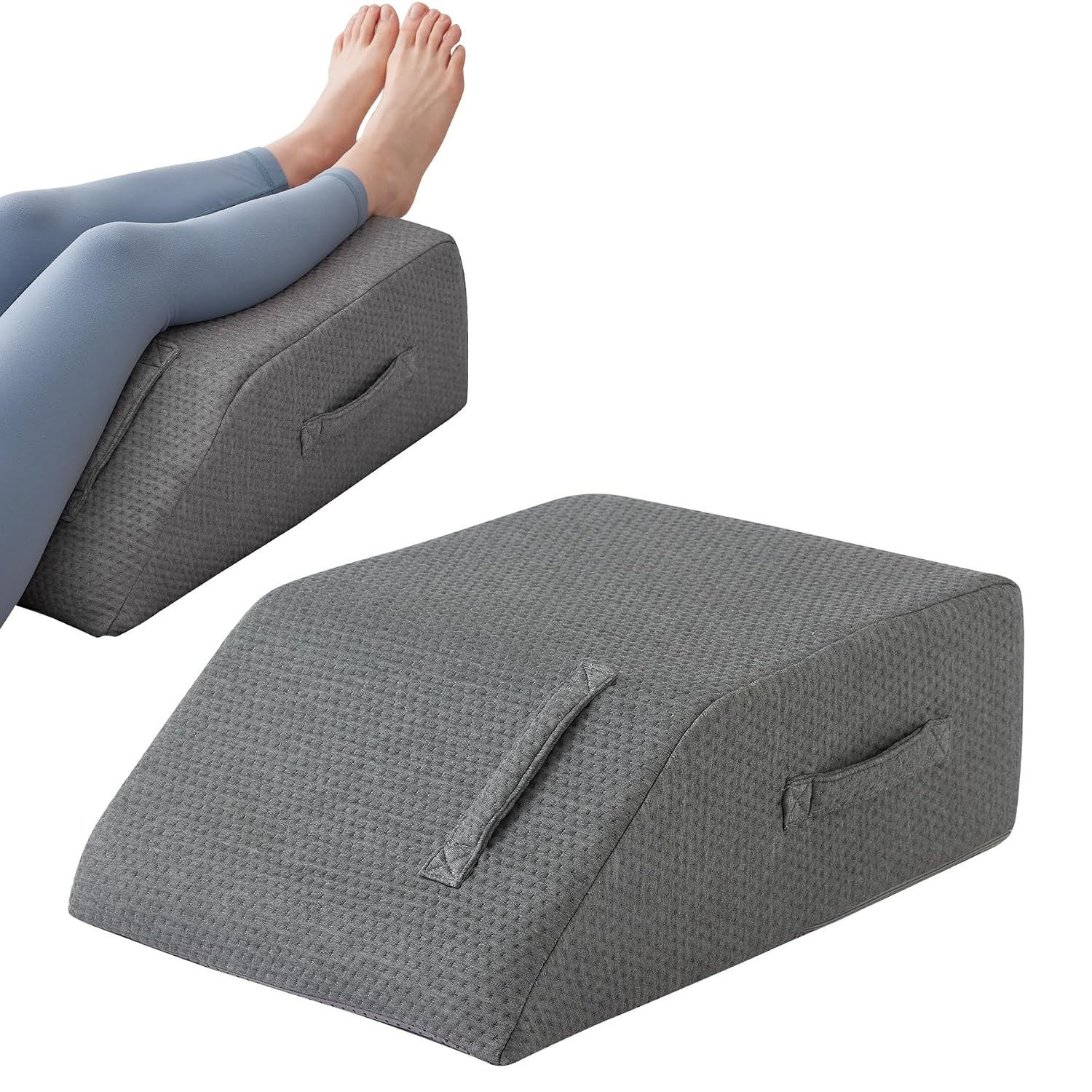 Elevated Leg Pillow Dark Grey Blood Circulation Swelling Relief 24*22*8 Inch