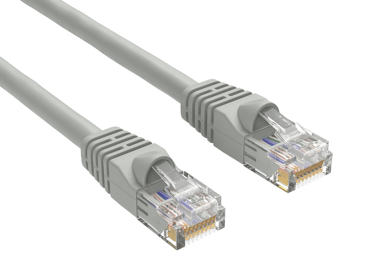 15ft Cat5e UTP Ethernet Network Patch Cable Snagless 24AWG Bare Copper, Gray