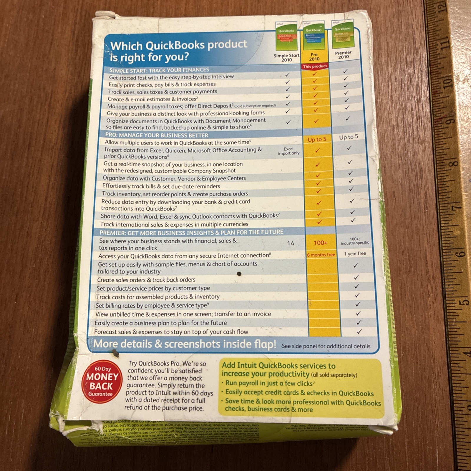 INTUIT QUICKBOOKS PRO 2010 FOR WINDOWS FULL RETAIL US VERSION