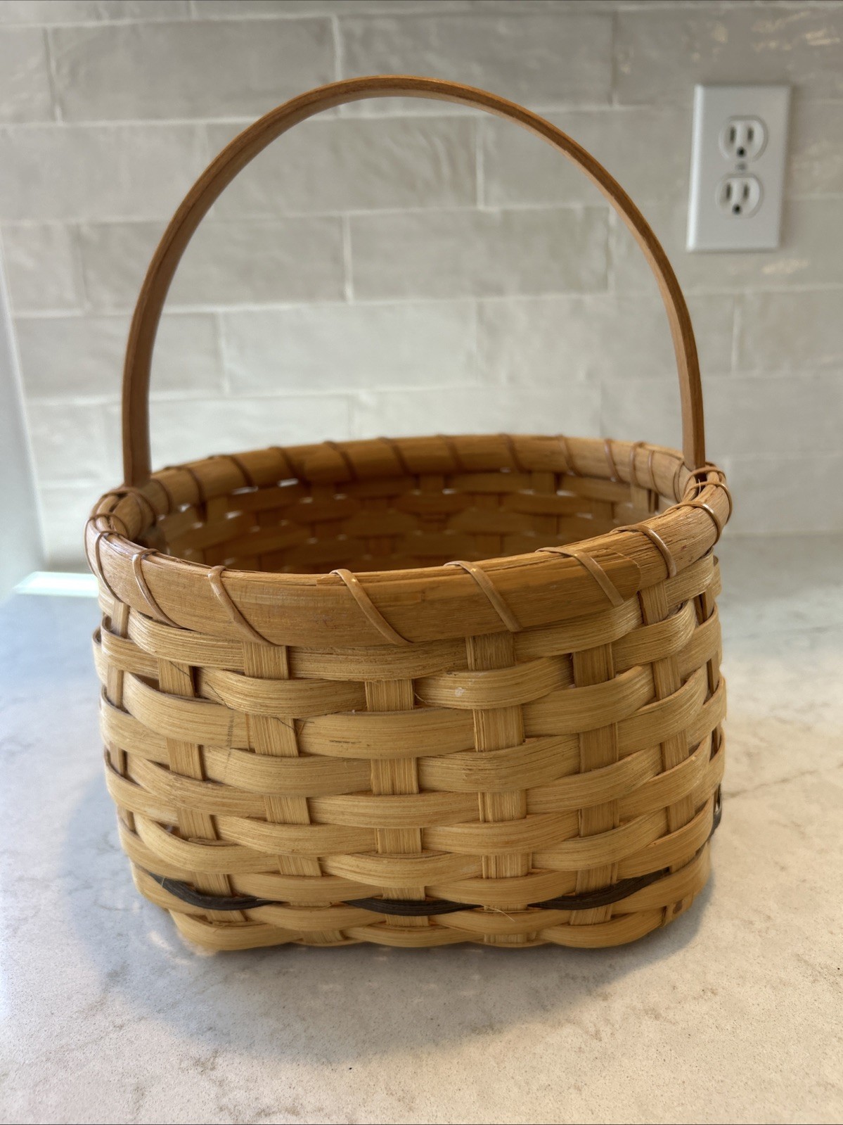 Handmade Artist Signed Woven Basket 8”-9” Square