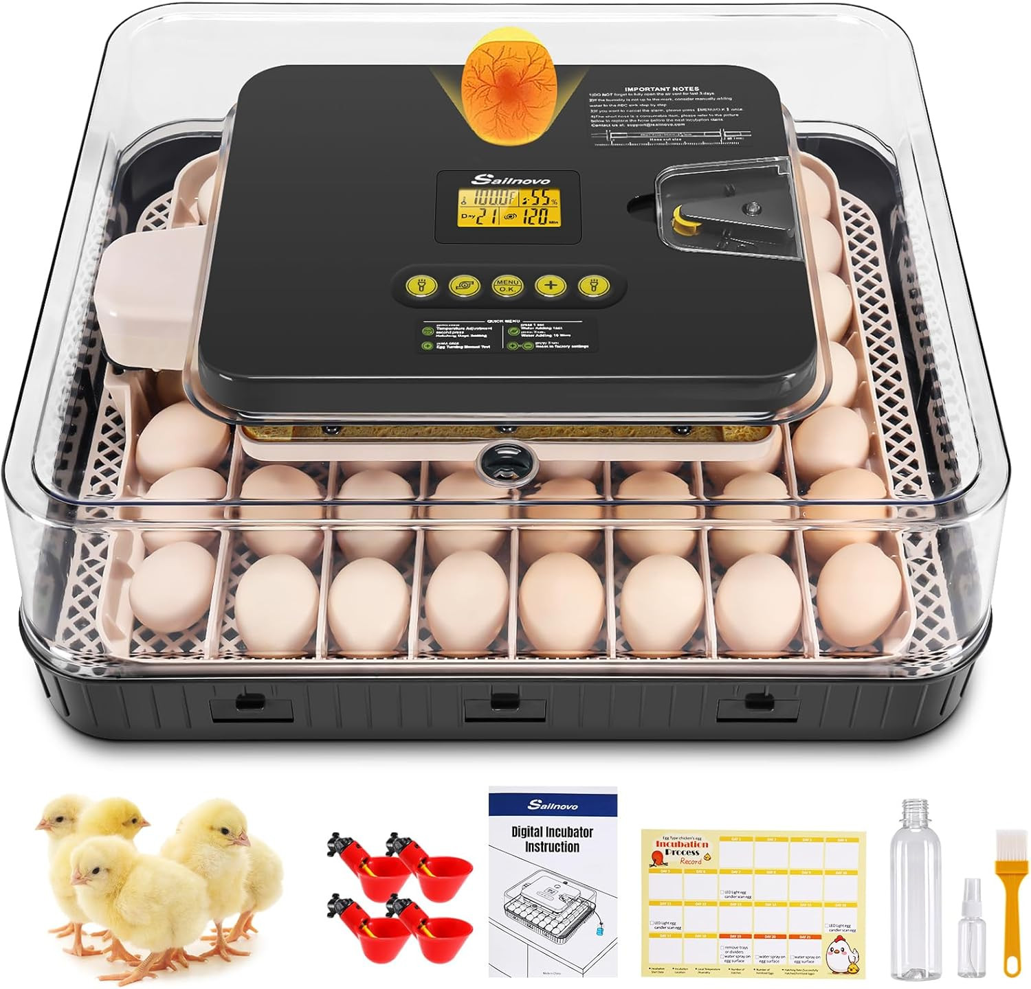 Sailnovo 56 Egg Incubator for Hatching Eggs with Automatic Egg Turning and Auto