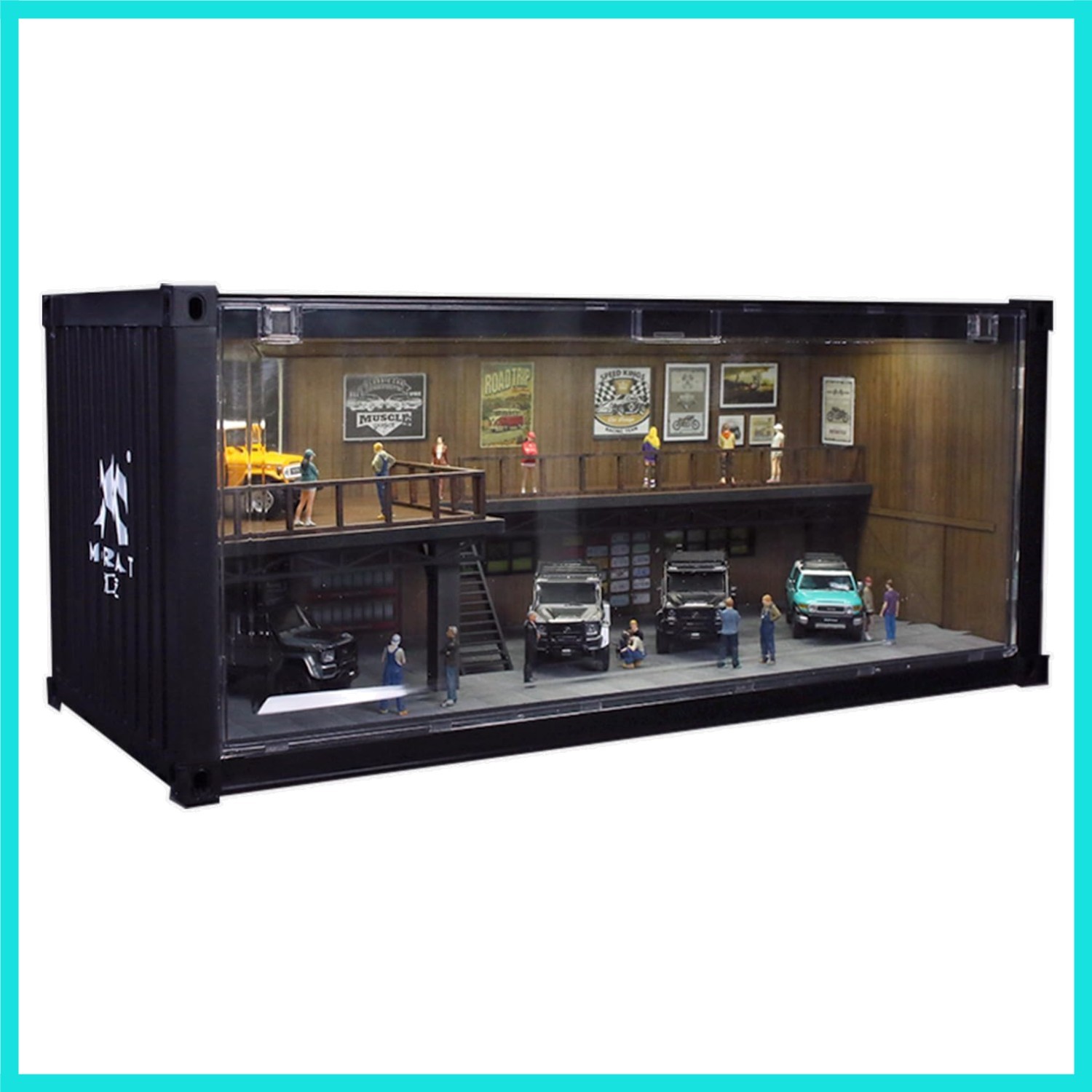 1/64 Scale Display Case with LED Light – Box Style Garage Diorama Compatible ...
