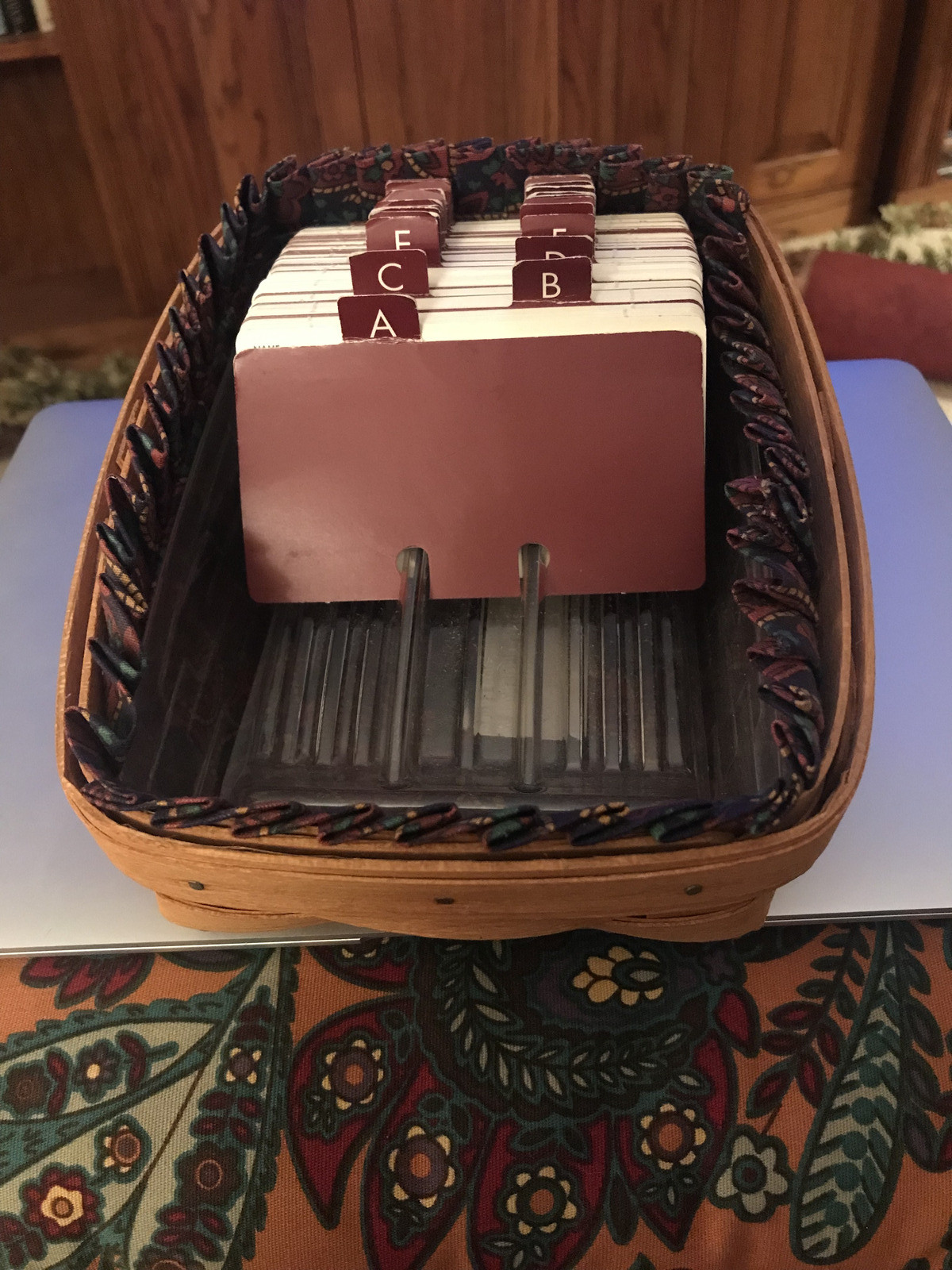 Longaberger 1995 FATHER'S DAY ADDRESS combo - liner, protector, cards, dividers