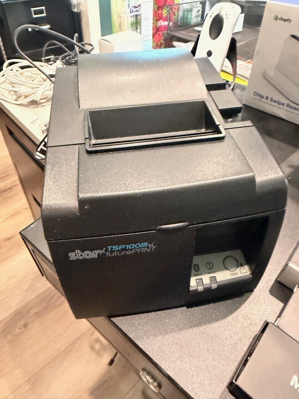 Shopify POS iPad Stand (10.2” Lightning), Socket Scanner, STAR TSP100III Printer