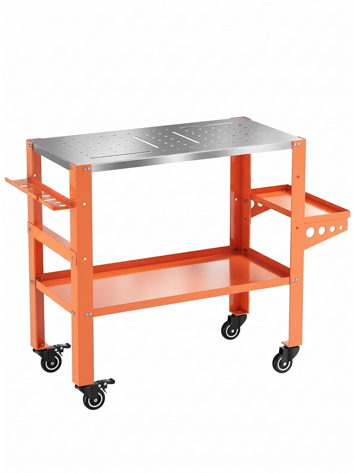 Welding Table 36"x18" Welding Workbench Table with Wheels 1200LBS Tool Rack Tray