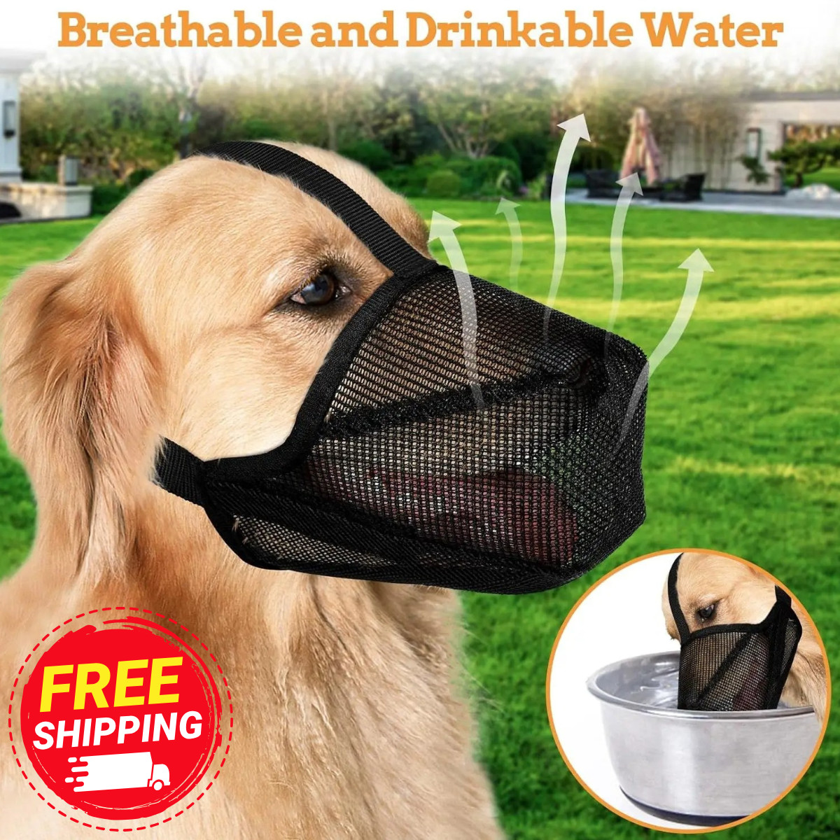 Pet Dog Muzzle Anti-lick Anti-Biting Chewing Bark Licking Mouth Cover Mesh Mask