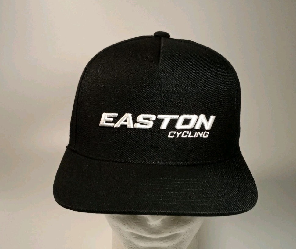 Easton Cycling Hat Black Baseball Cap Yupoong Snapback Wide Flat Brim