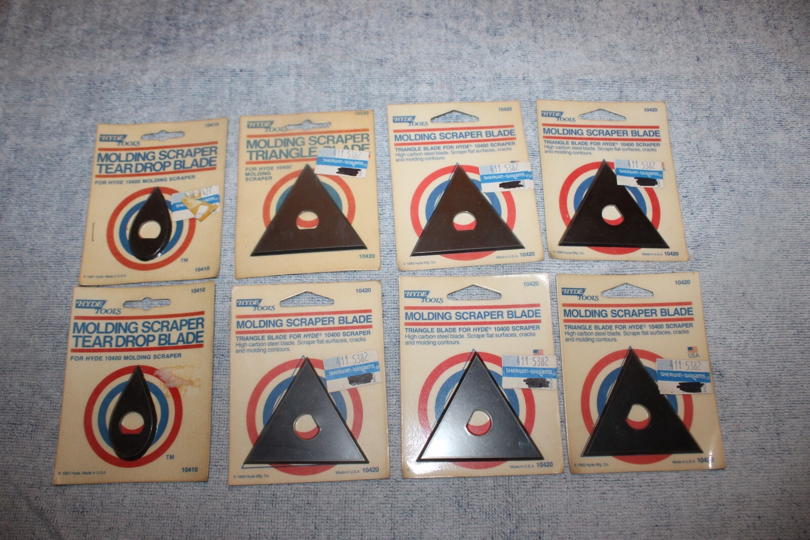 8 New Hyde Tools Teardrop Triangle Molding Scraper Blade 10410 for Scraper 10400