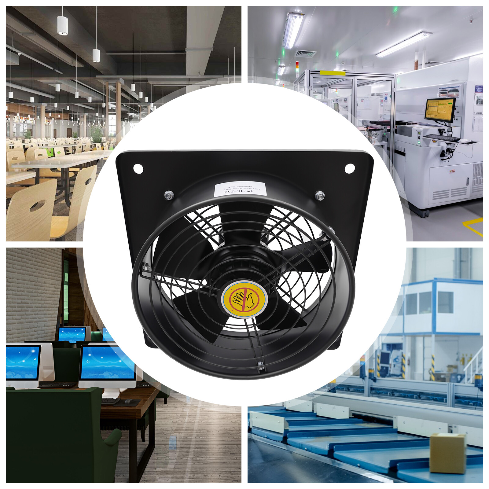Industrial Ventilation Extractor Commercial Metal Axial Exhaust Blower Plate Fan