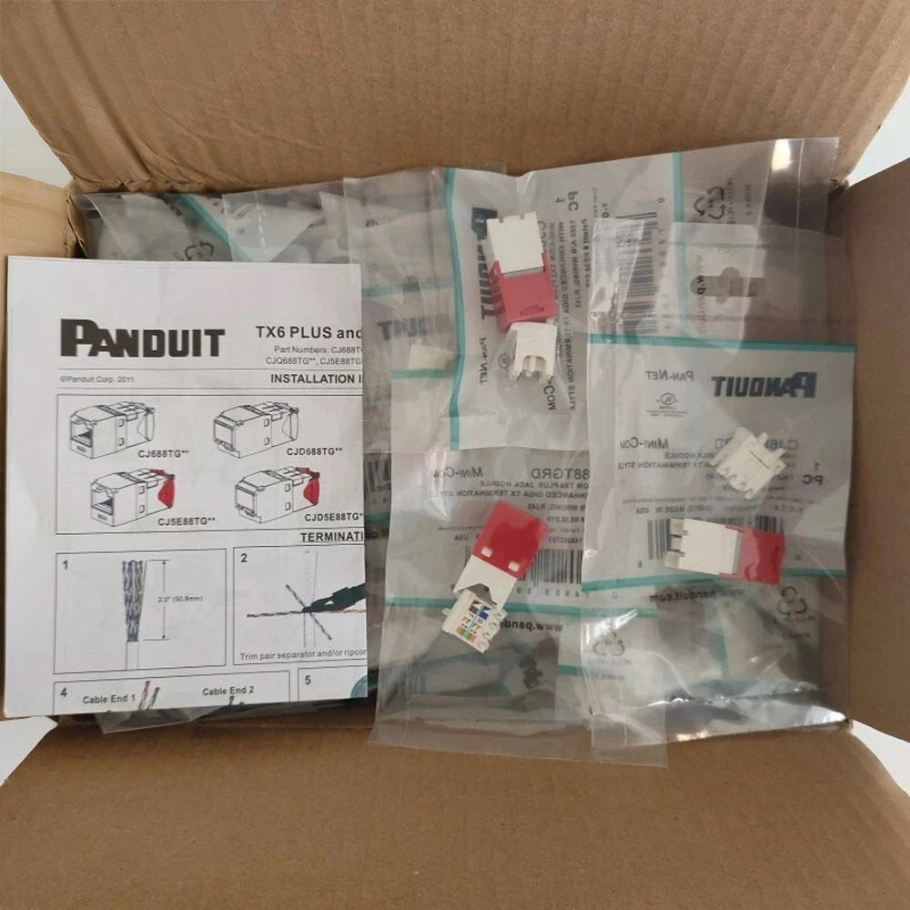 Panduit Giga TX Cat6 jack RED CJ688TGRD 50 PCS Free shipping