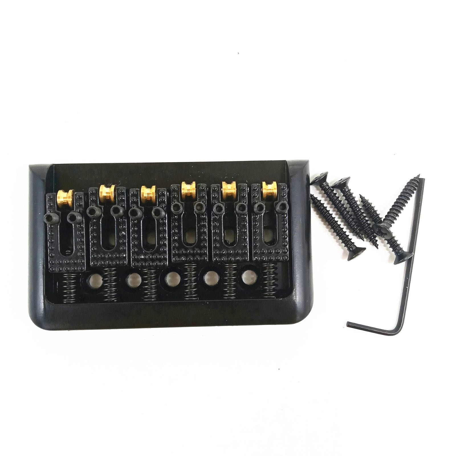 6 String Roller Saddle Hardtail Bridge Durable For Electric Guitar Replacement A