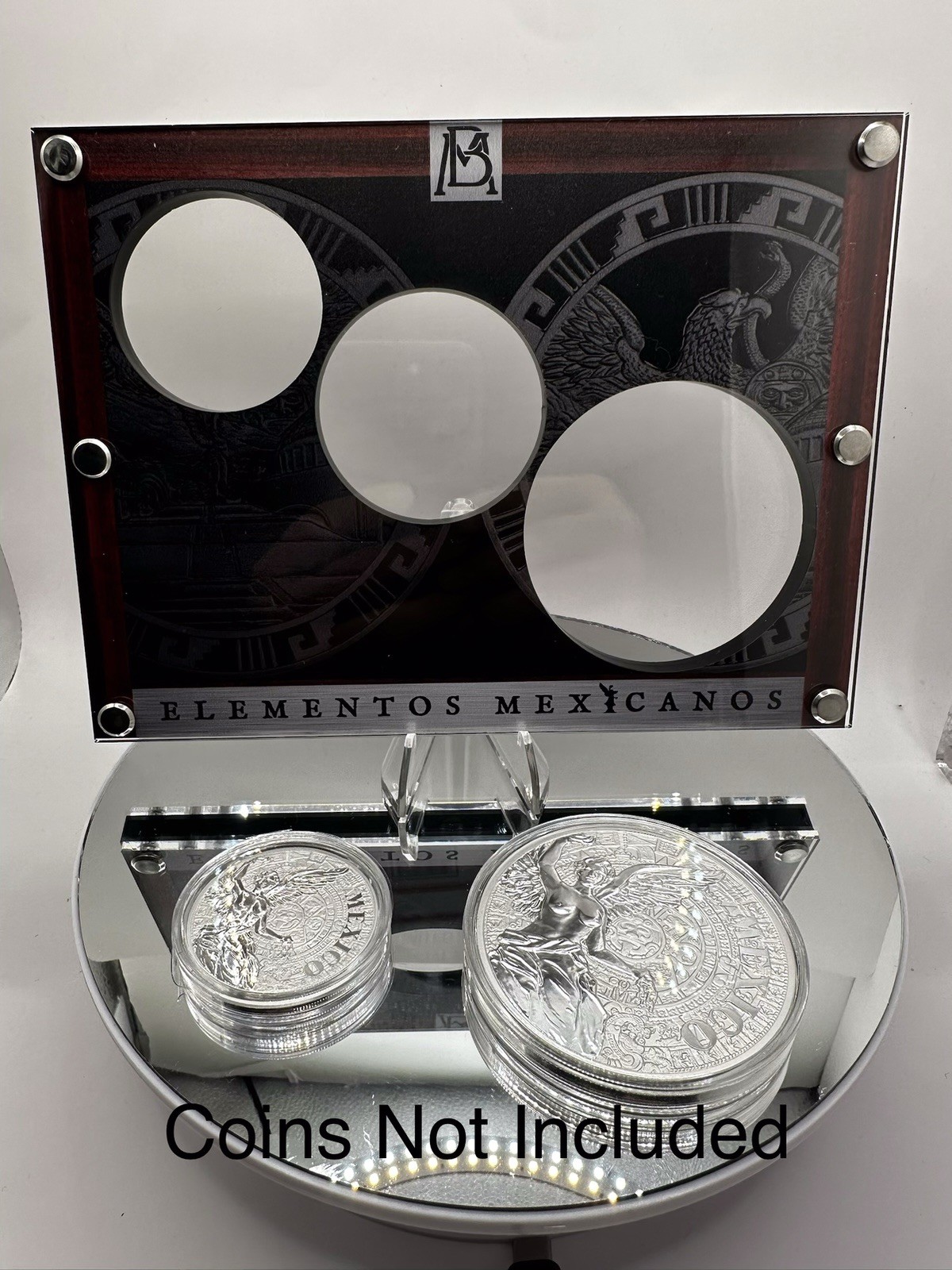 Mexican Elemento Silver Proof Medal, Mexico. 1oz, 2oz, 5oz Acrylic