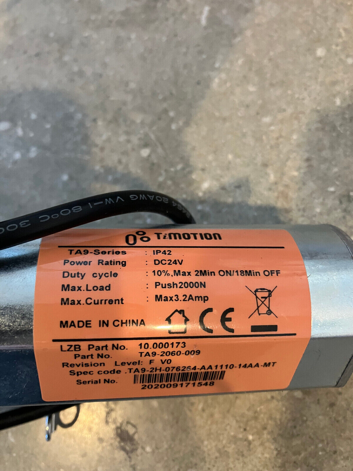 A+++ 10.000173 TA9-2060-009 La-Z-Boy backrest motor actuator TiMotion Lazy IP42