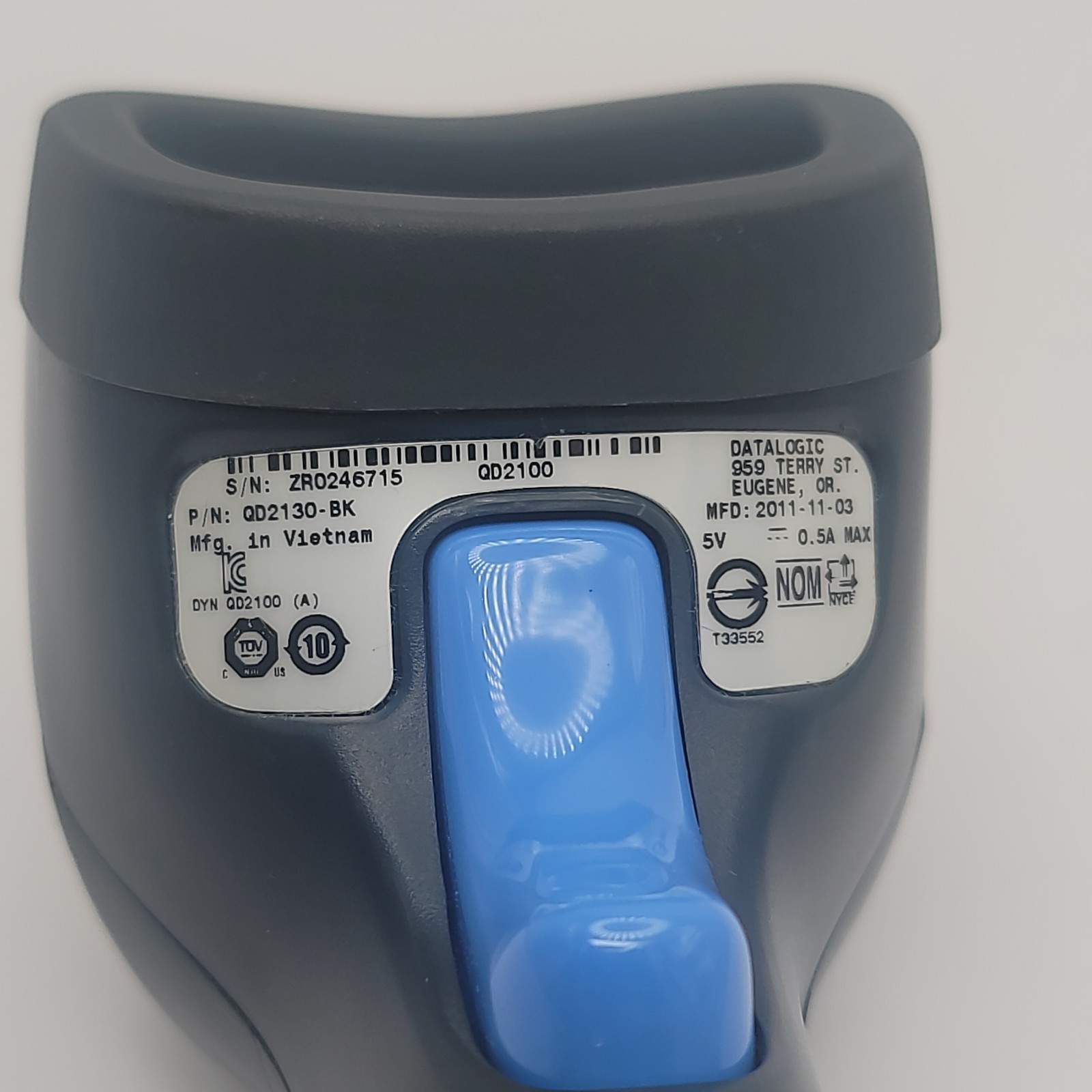 Datalogic QuickScan QD2100 USB Barcode Scanner w/ Stand Tested
