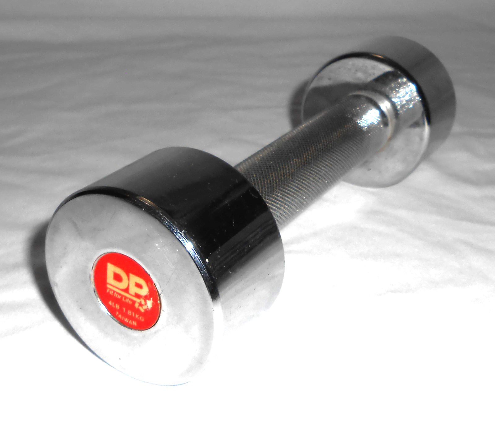 Vintage 1980s DP Fit For Life 4 LB Chrome Dumbbell Hand Weight 4 Pounds 1.18 kg