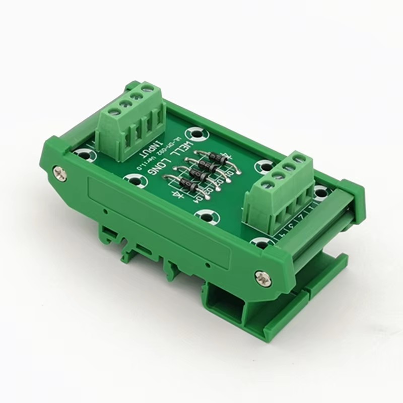 DIN Rail Mounted 4-Channel Diode Protection Module IN4007 1A/1200V Diode