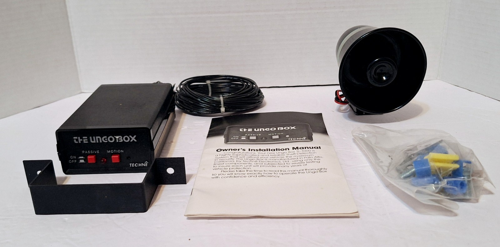 Vintage NOS The Ungo Box TL-1000 Car Security Alarm/Horn Motion Detector System