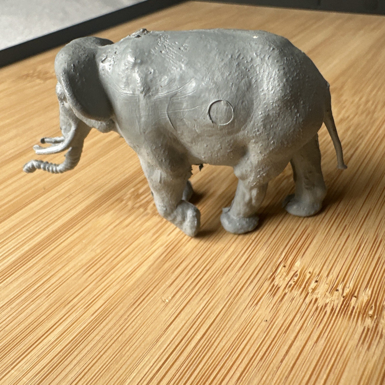 Grey Elephant 2.5" Plastic Toy Figure Rare Vintage China Kids Animal Collectible