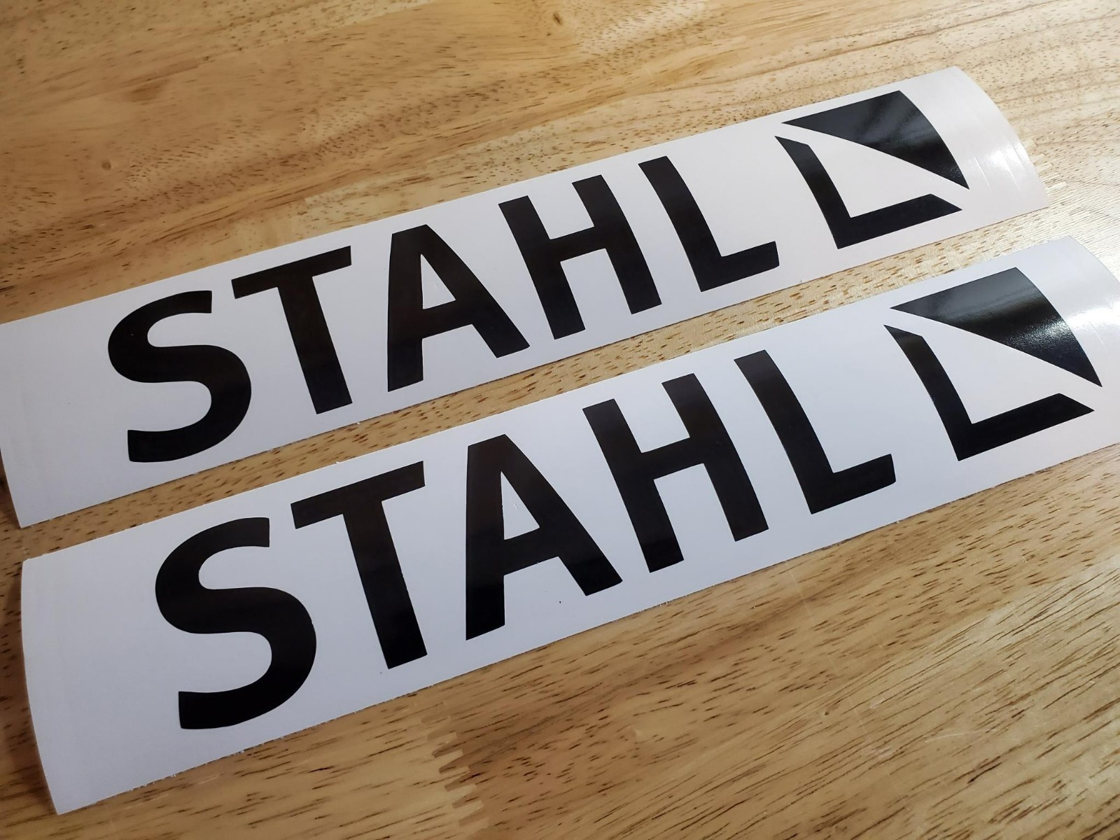 stahl crane hoist Decals Stickers (2) 8" Gloss black  fast USA
