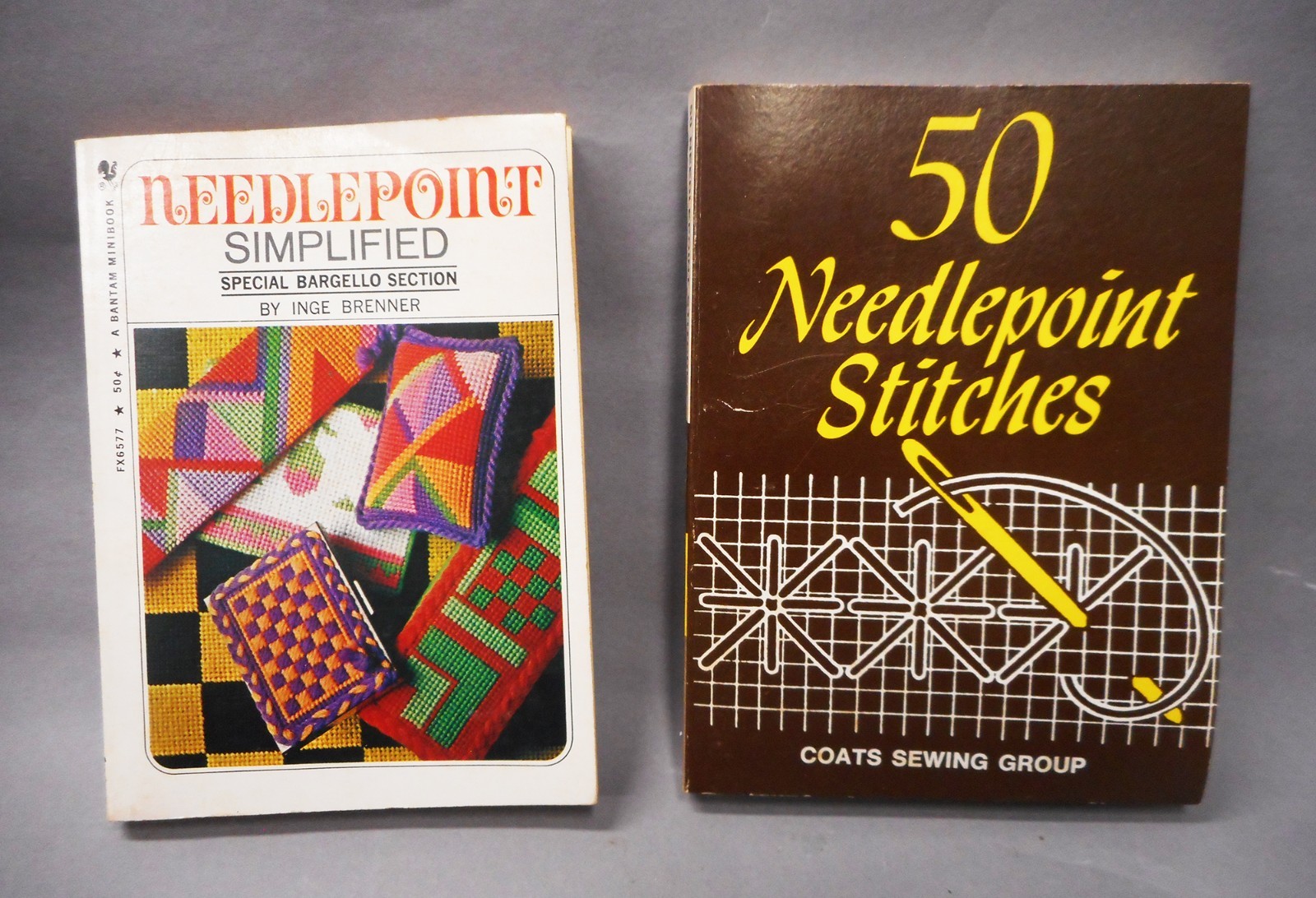 2X Needlepoint St books - 50 Needlepoint Stitches Coats + Needlepoint Simplified