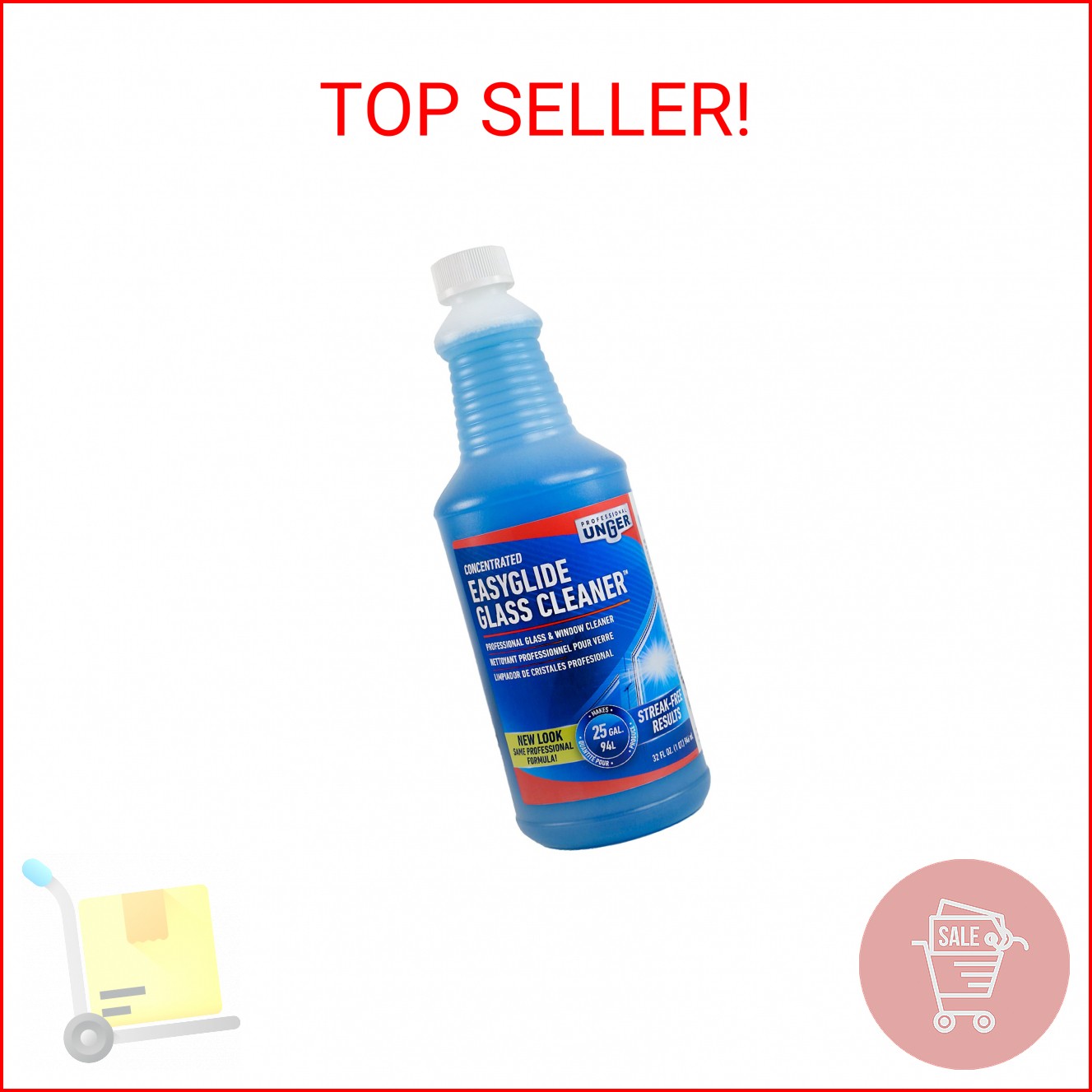 Unger Professional Streak-Free EasyGlide Glass Cleaner Concentrate, 32 oz – Ammo