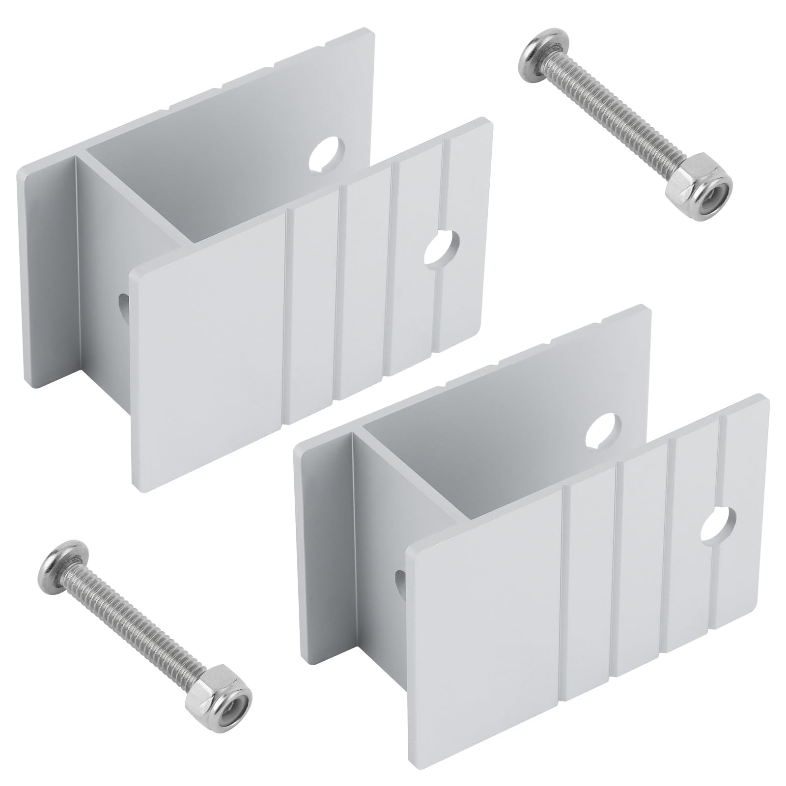 Extra Tall Pontoon Bimini H-Bracket for Boats 1-1/4" Square Silver