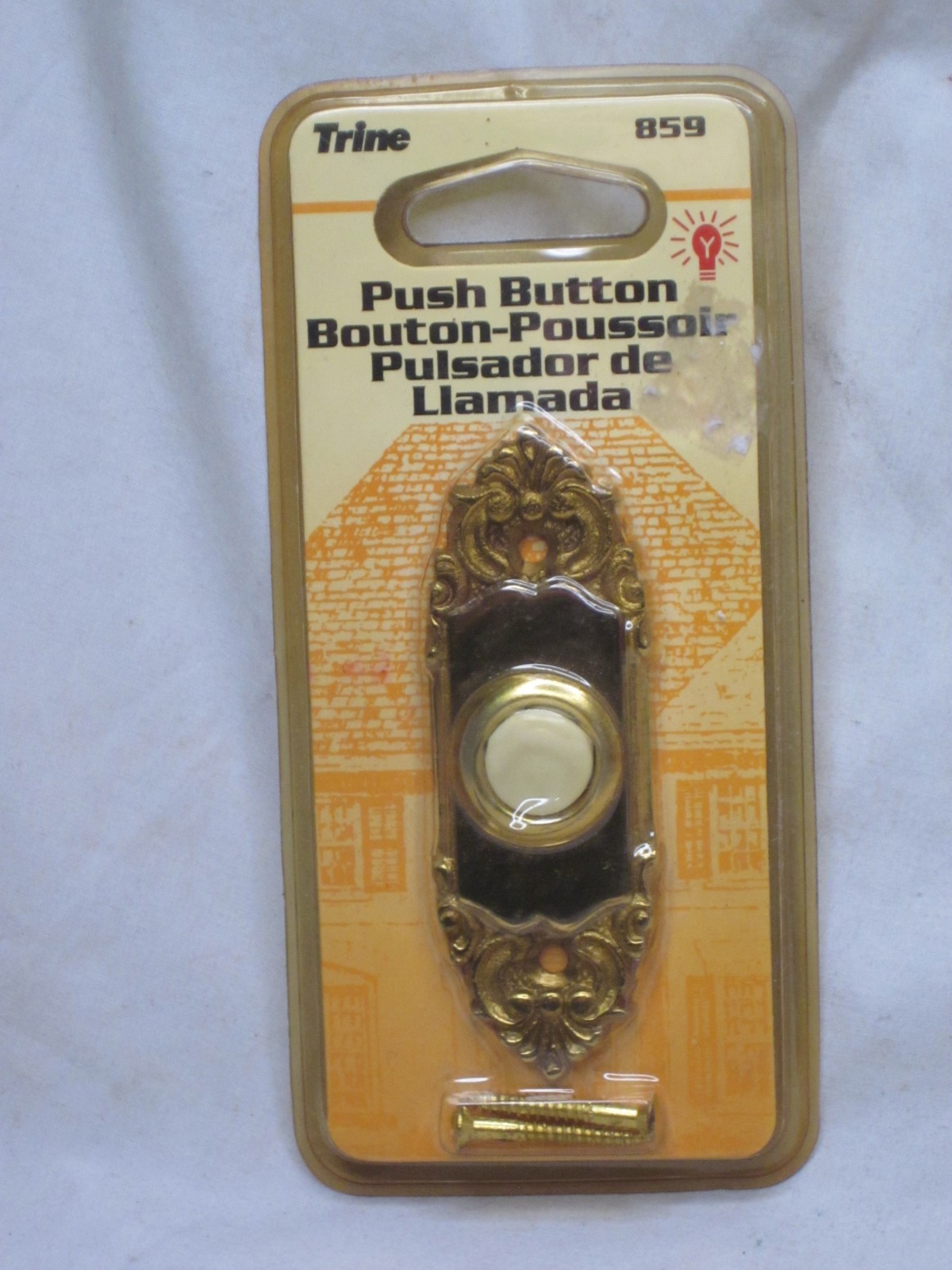 Trine 859 Push Button Decorator Lighted Solid Brass bell buzzer chime doorbell