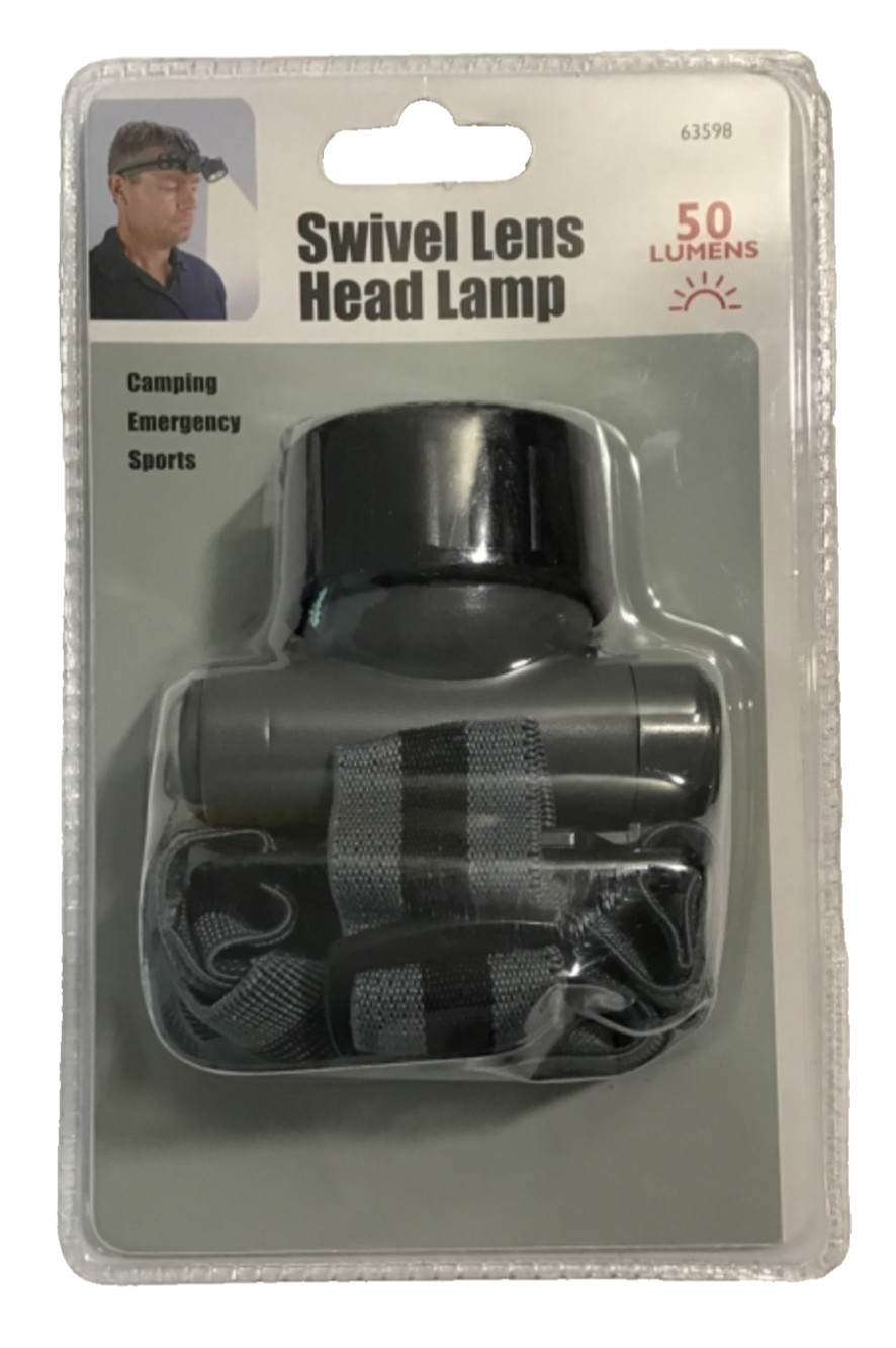 Harbor Freight Swivel Lens LED Headlamp 50 Lumens w/ Adjustable Headband NEW