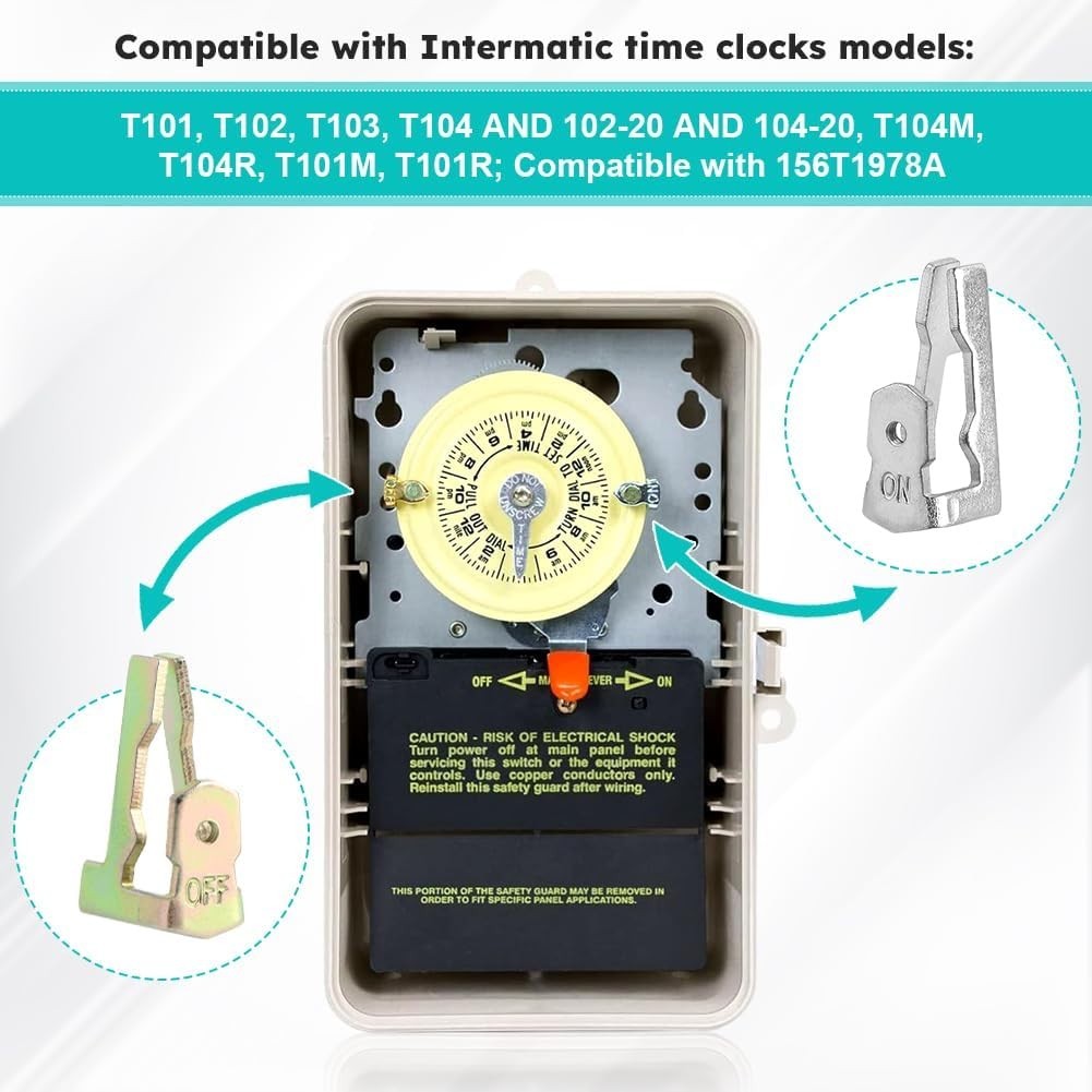 8PCS Time Switch Replacement Trippers Kit Compatible with Intermatic 156T1978...