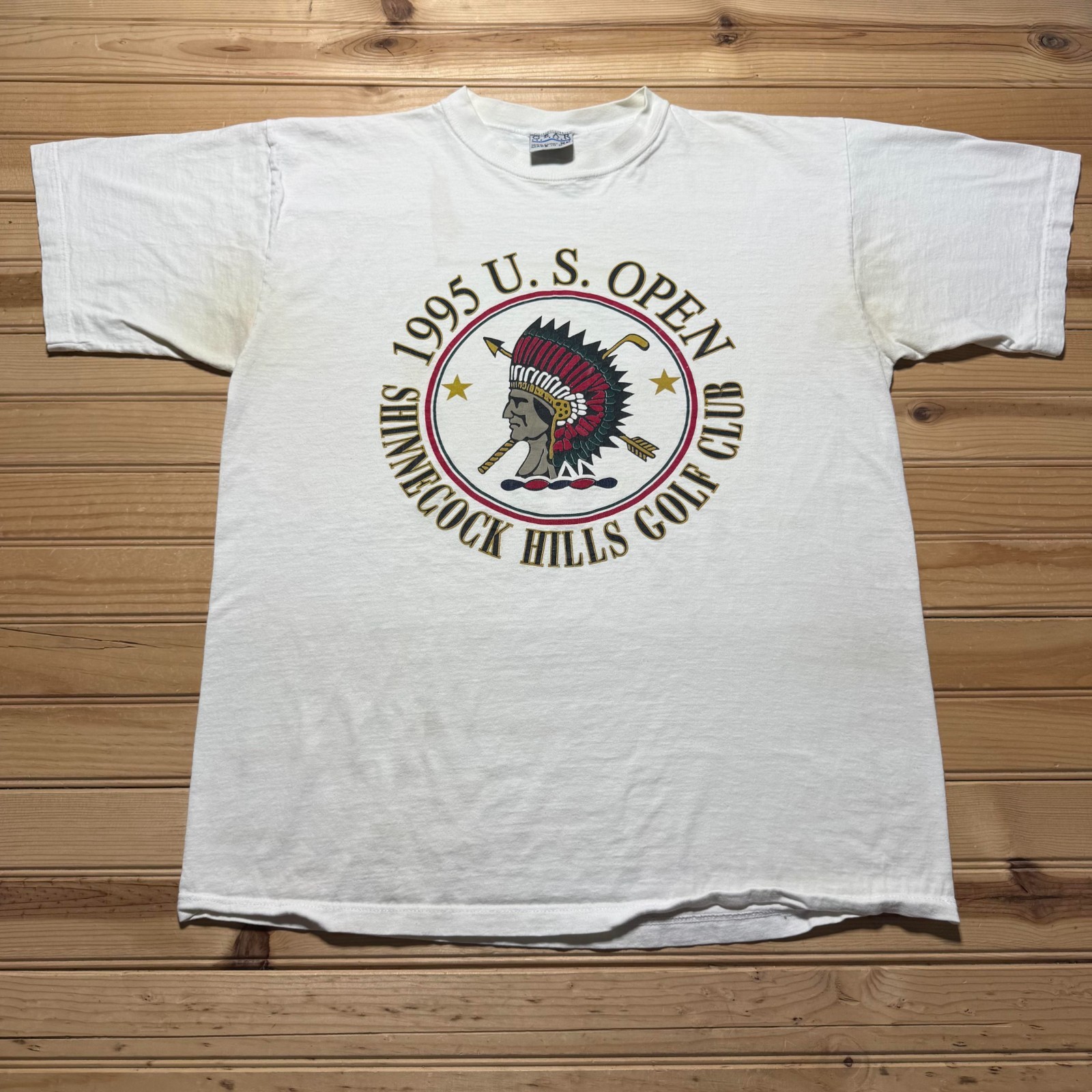 Vintage 1995 US Open Shinnecock Hills Golf Club Native American T-Shirt USA XL