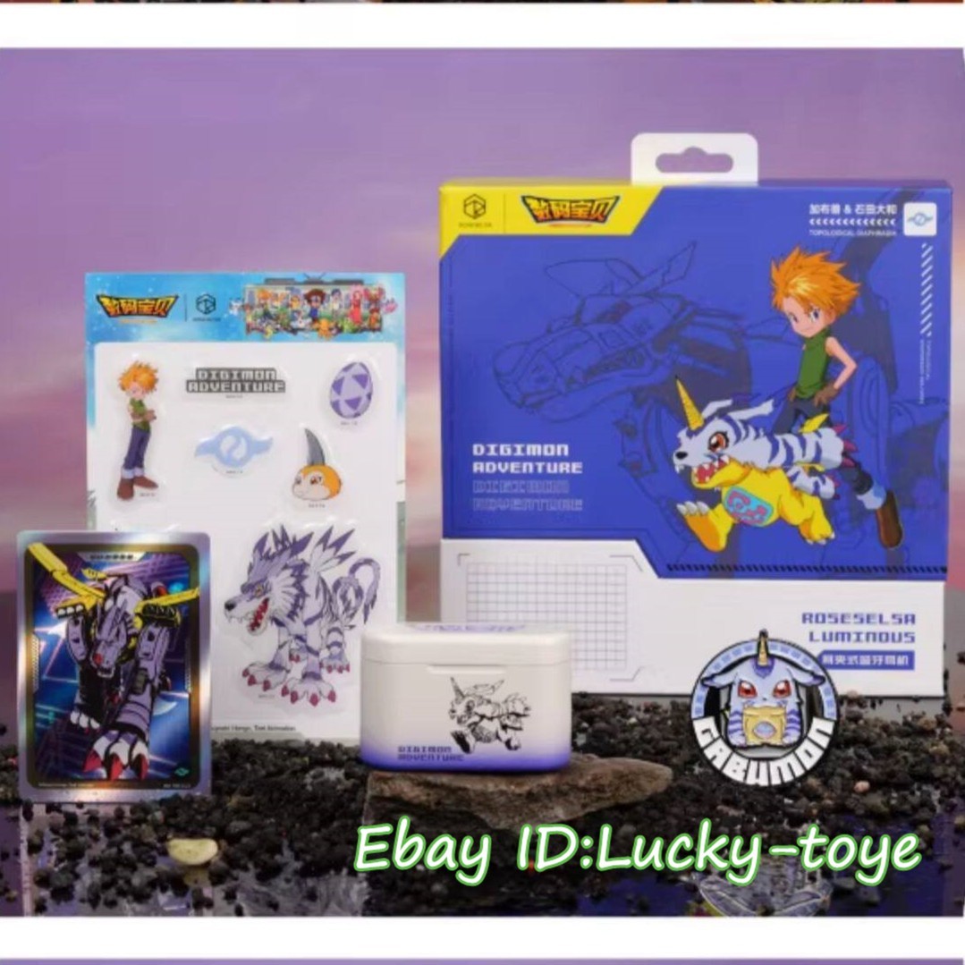 Anime Official Digimon Gabumon Clip on Wireless Bluetooth Earphone Gift Box