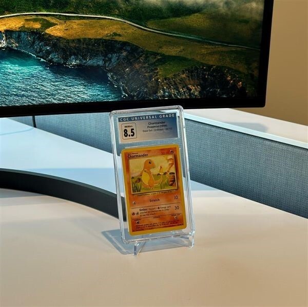 10 Clear Plastic Display Stands Easl For Graded Cards Slab / Currency BCW
