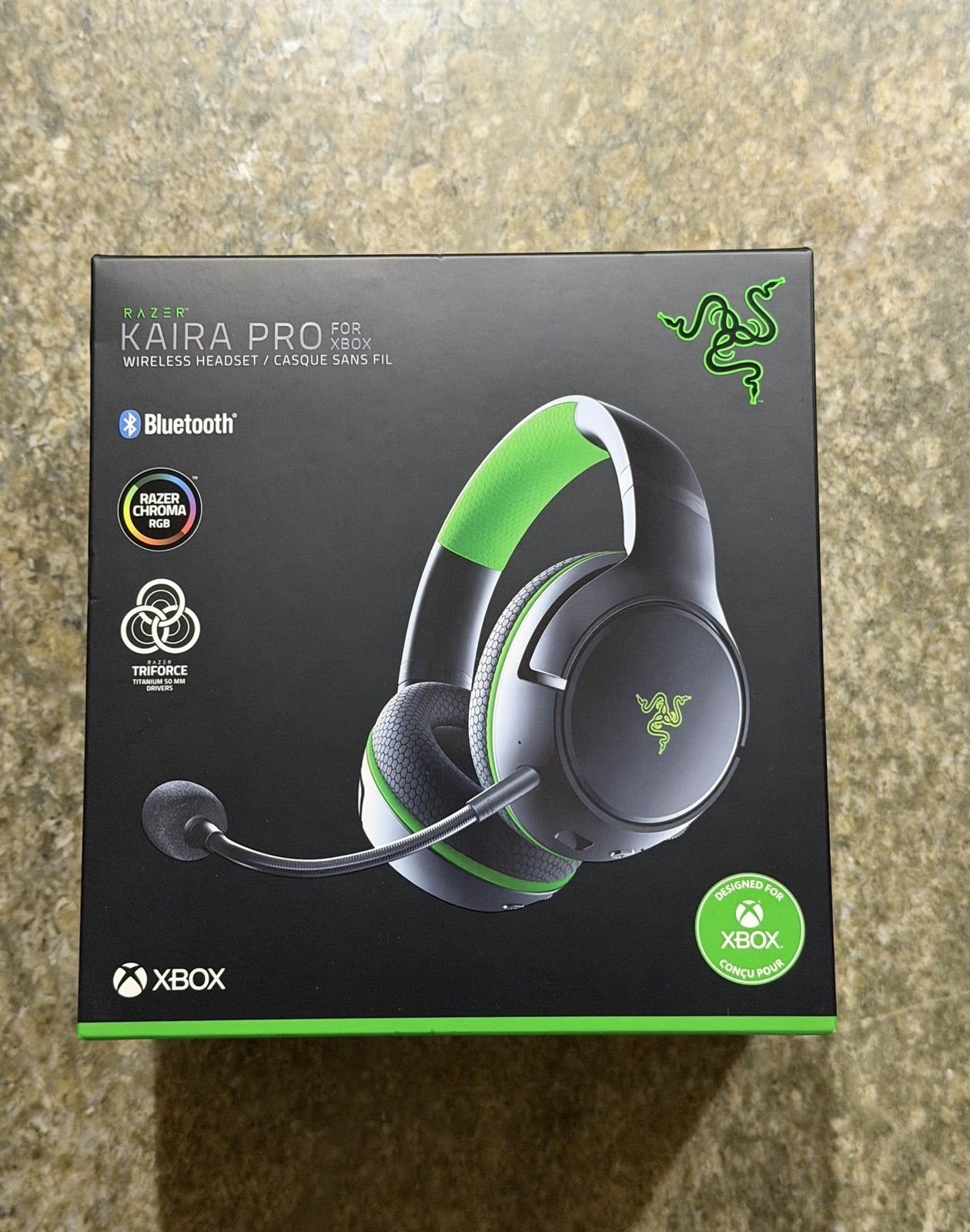 Razer Kaira Pro for Xbox Wireless Bluetooth Headset Black/Green Chroma RGB