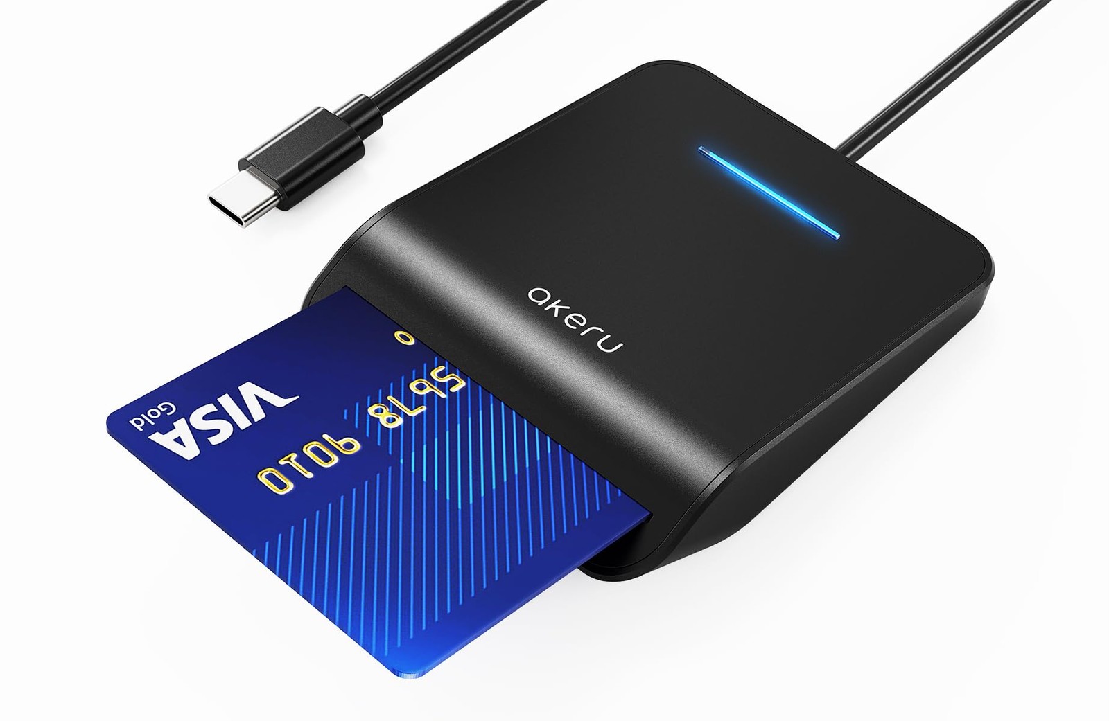 CAC Card Reader USB with Indicator, DOD Military Common Access, (5 feet Long ...