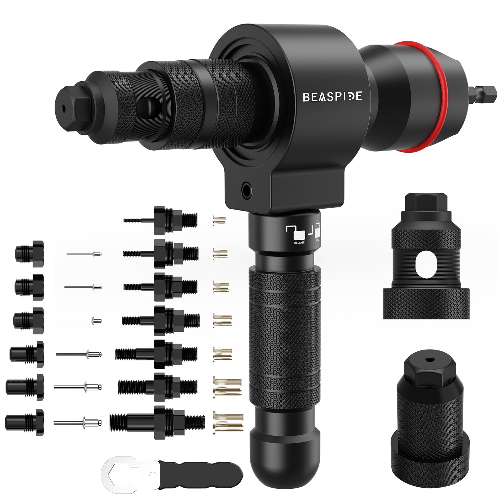 Beaspire Rivet Nut Tool Kit for Drill, 2-in-1 Cordless Gun Adapter