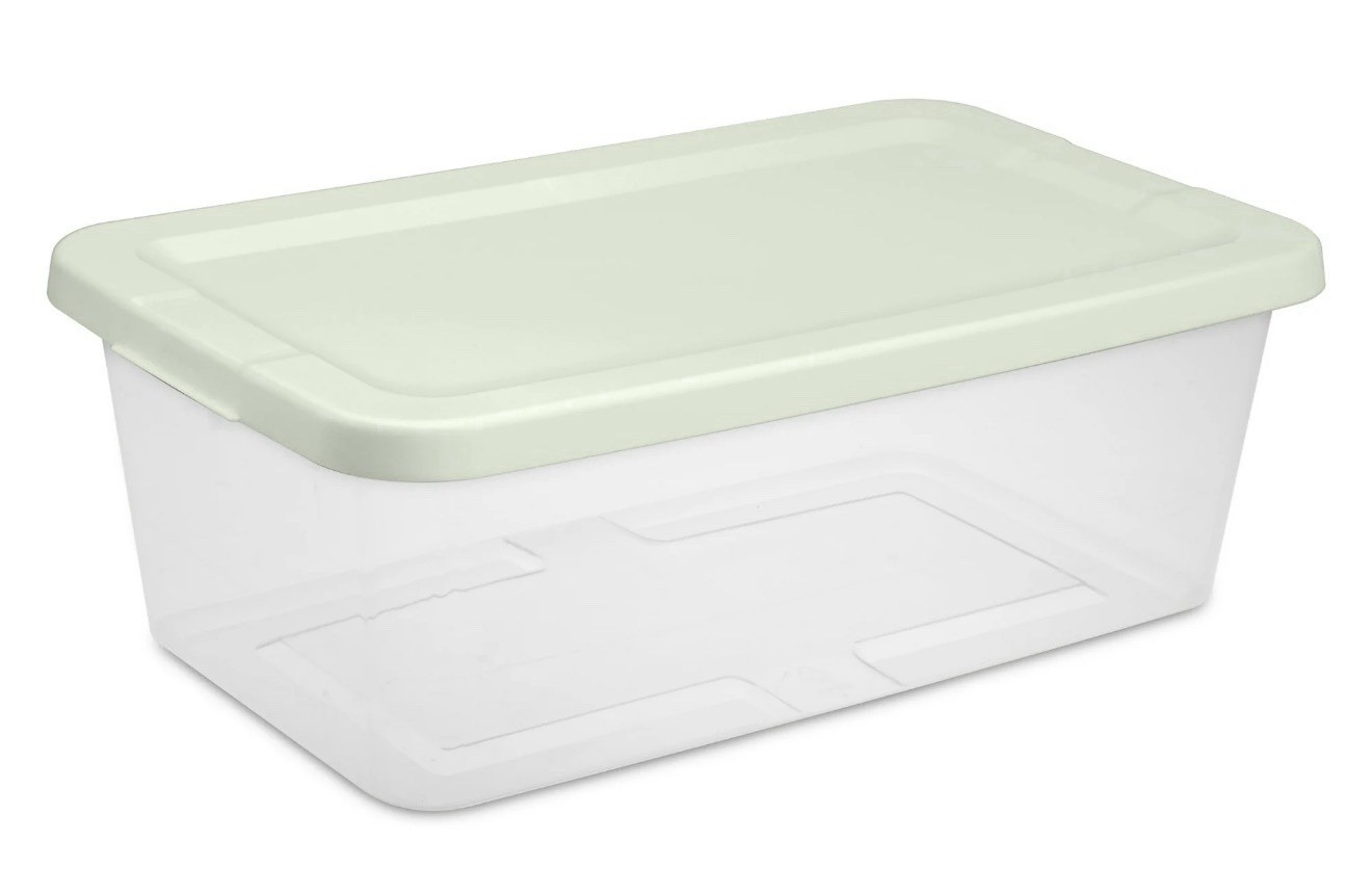 Sterilite Set of (10) 6 Quart Storage Boxes, Clear Plastic - New